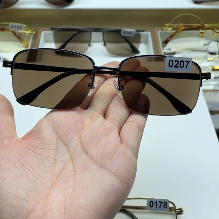 茶水晶半框眼镜 0207