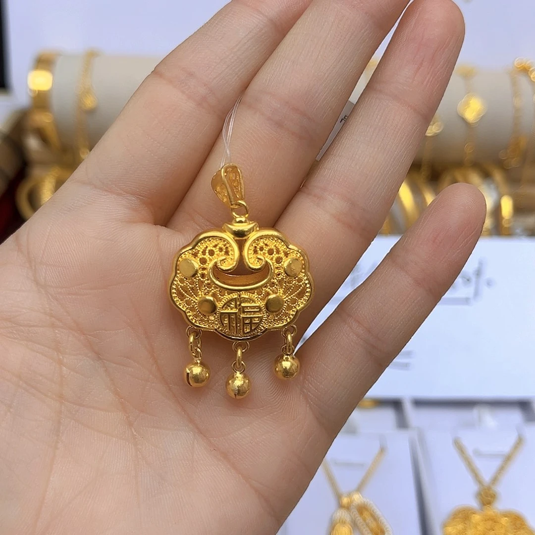 足银无铃铛如意锁