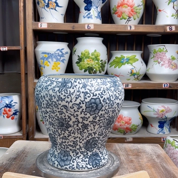 摆件鱼尾复古青花陶瓷陶瓷