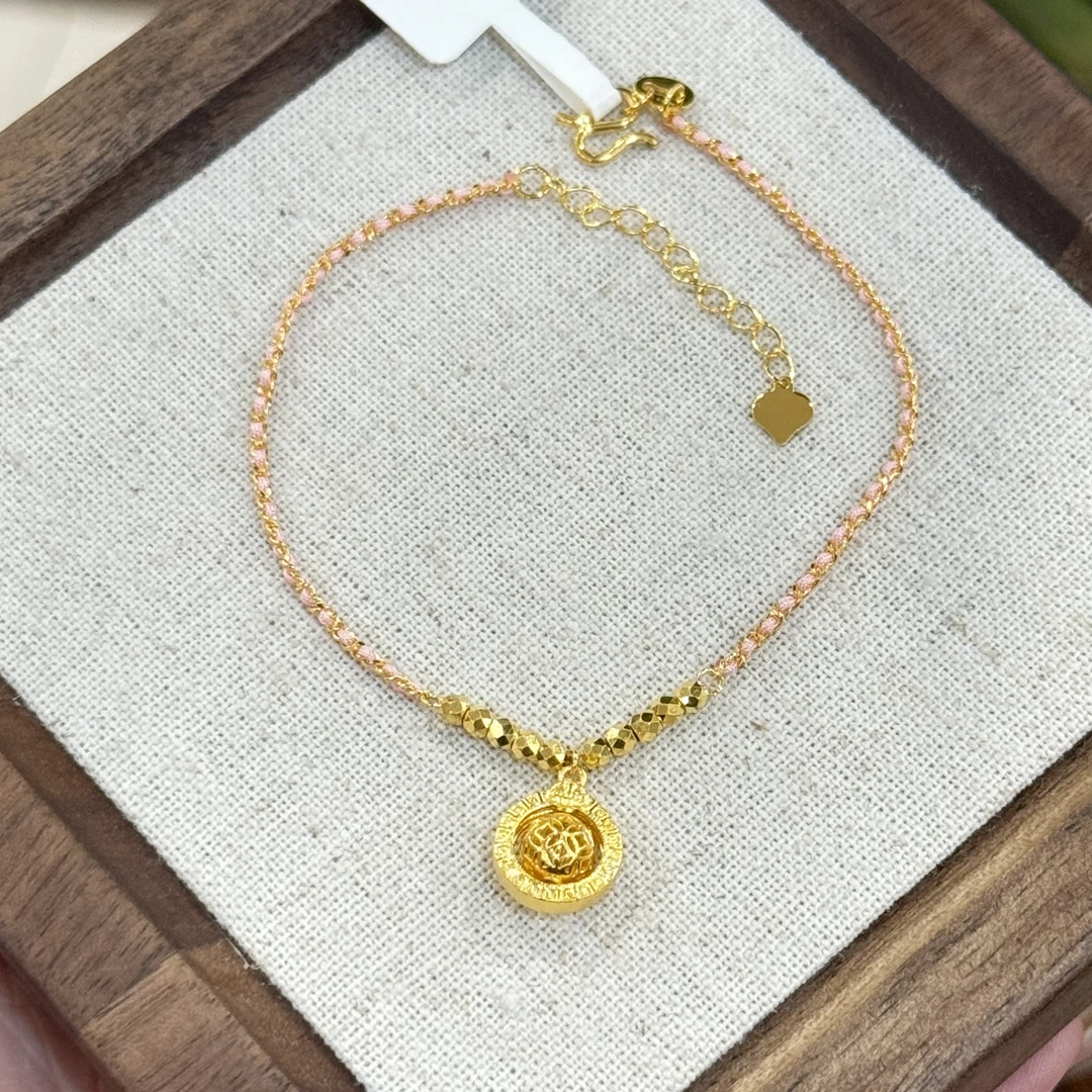 阿敏专属-F/J【吸金球粉绳】足金999手绳（附加88/0）