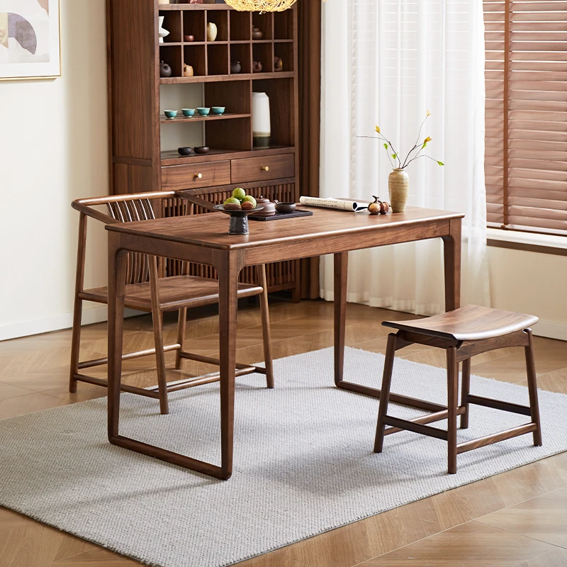 北美黑胡桃木茶桌书桌茶室空间知趣茶桌