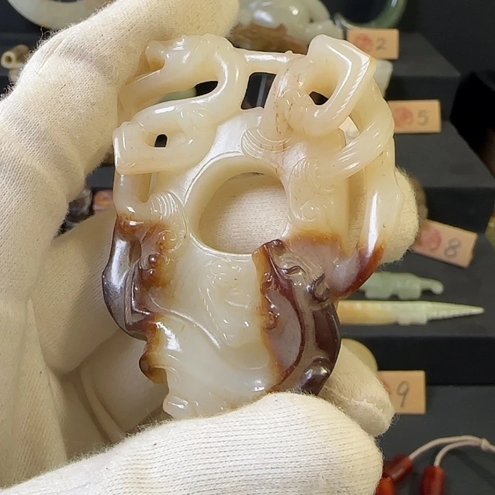 我***鱼和田玉未镶嵌挂件