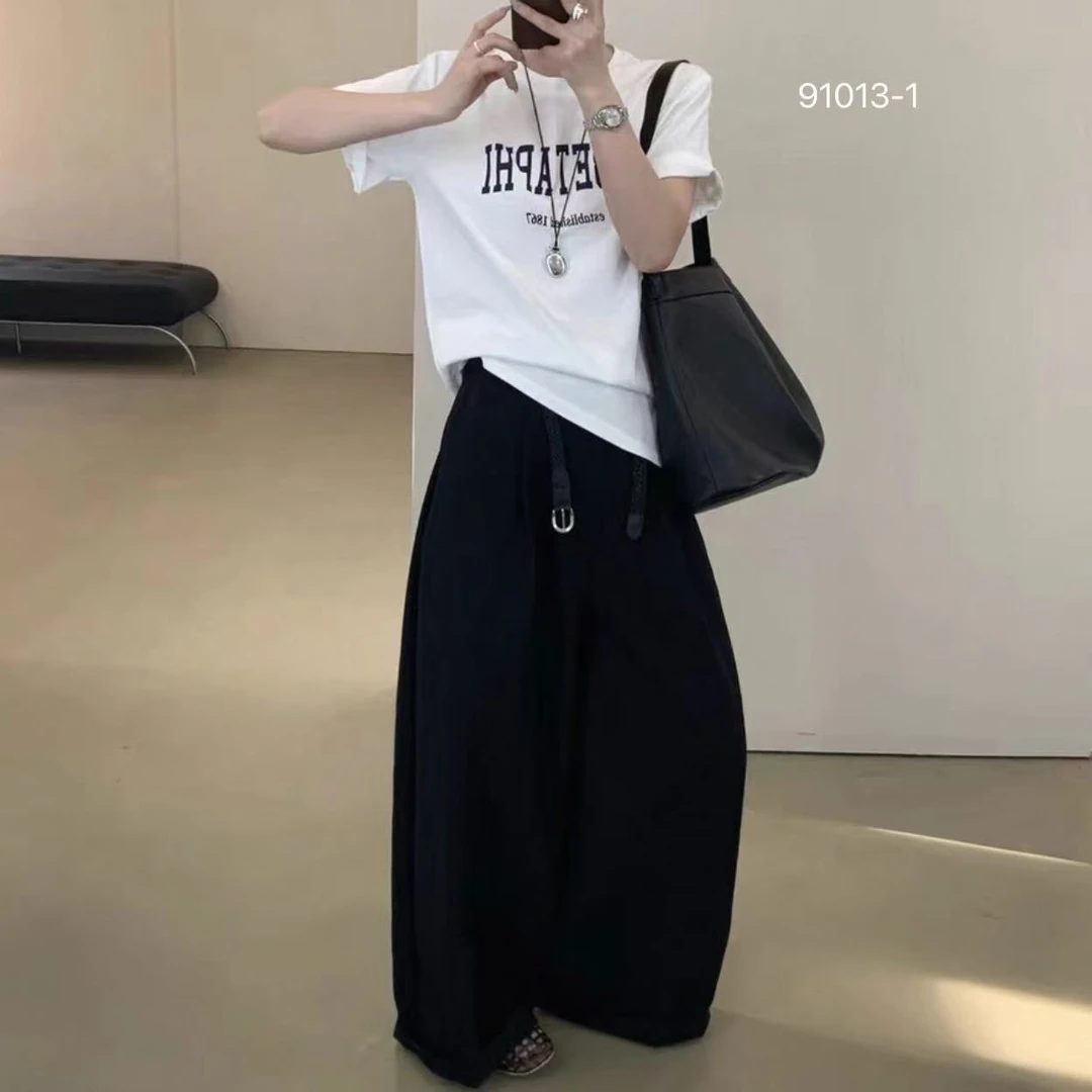 91013  SANFAN  新款胸浅英文字母短袖