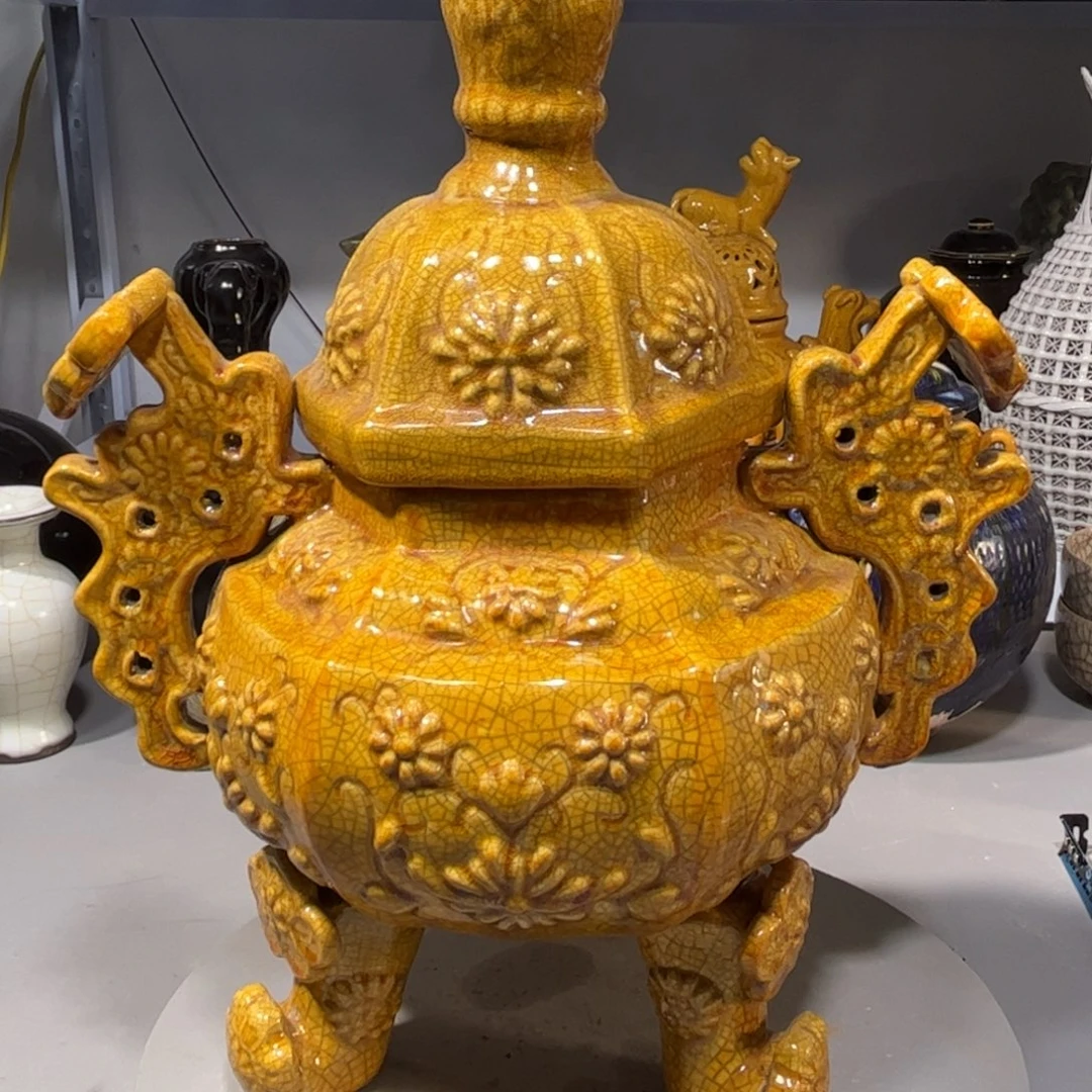 瓶黄釉炉品相完美