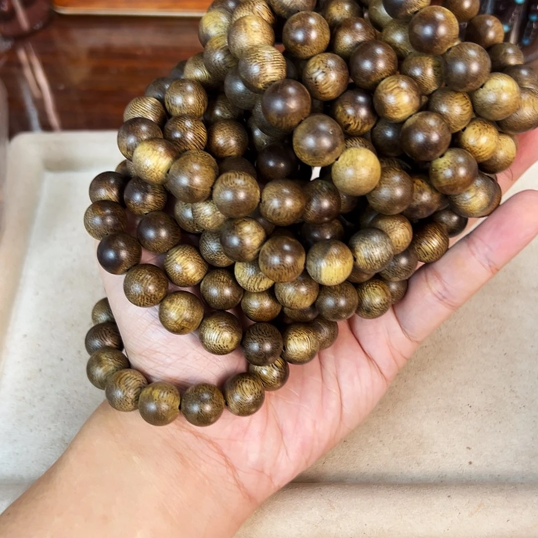 沉香碎屑沉香12mm圆高抛黑