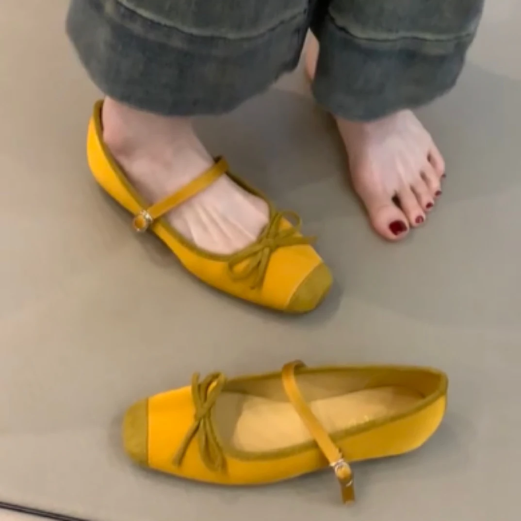 JM-588-75蝴蝶结内增高玛丽珍鞋2025法式仙女浅口芭蕾单鞋