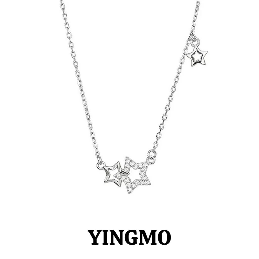 铜合金项链 铜合金项链小众首饰项链银色项链时尚锁骨链星星