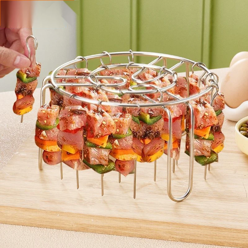 新款圆形吊挂烤串架空气炸锅专用烤箱配件不锈钢烤针