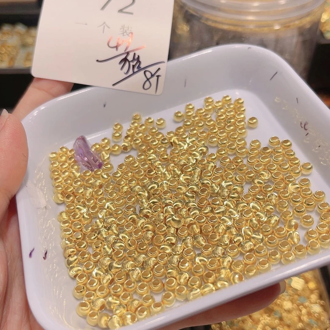 水晶珠宝半成品银S925镀金镶嵌72