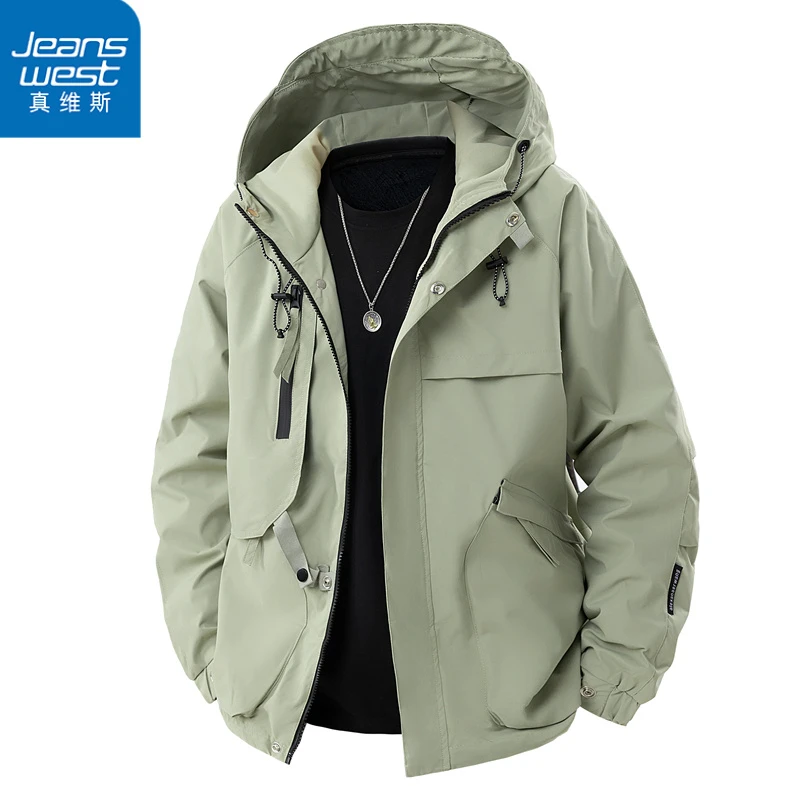 外套冲锋衣户外防水加厚防风保暖男士青春流行春季休闲免烫连帽纯