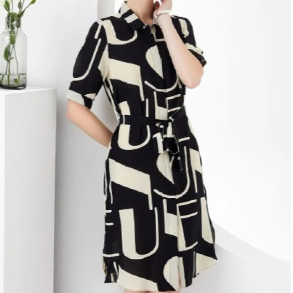 100桑蚕丝 高级简约连衣裙 8798