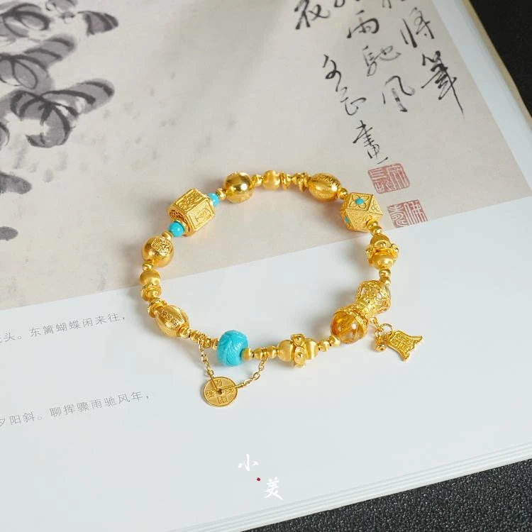 18K金盘缠绿松手串（多样性发货）G90404