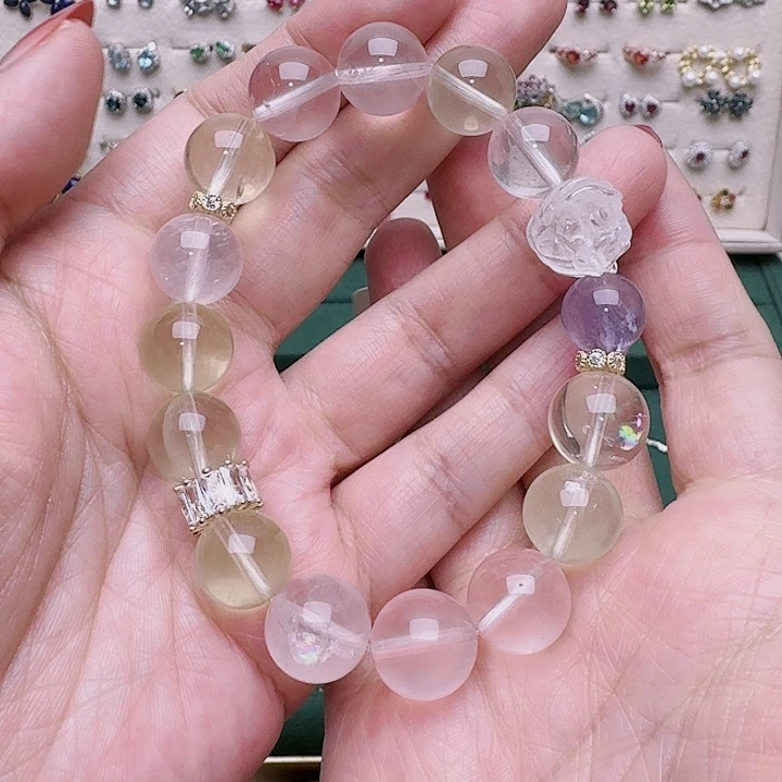 水晶手链银S925镶嵌手链499