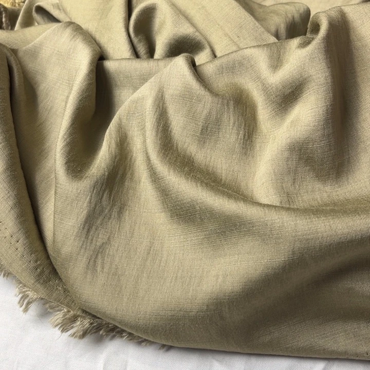 浅军绿色麻棉瑕疵。2米。