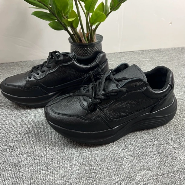 单层牛皮男士系带运动休闲鞋休闲皮鞋低帮透气软底春季油蜡皮百搭