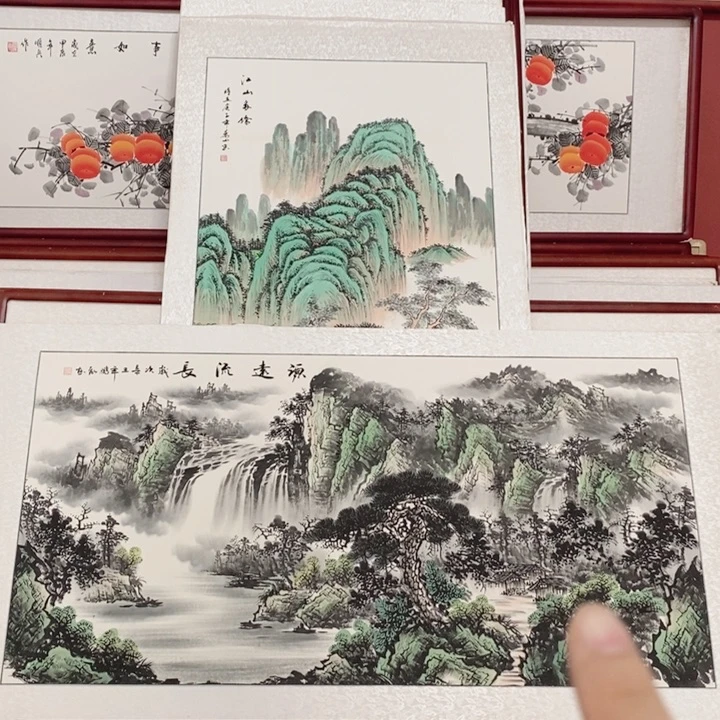 人***果国画165*85尺寸带框包邮送货上门