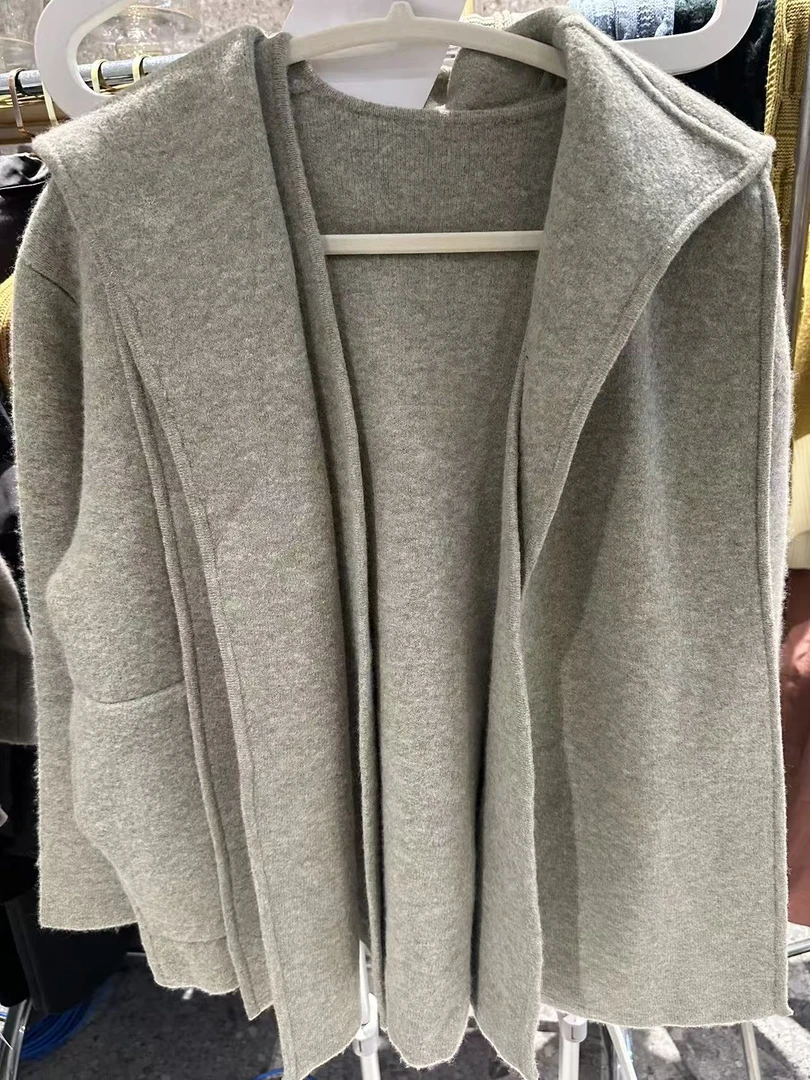 针织秋冬长袖保暖毛呢外套宽松型冬季SZ-18372