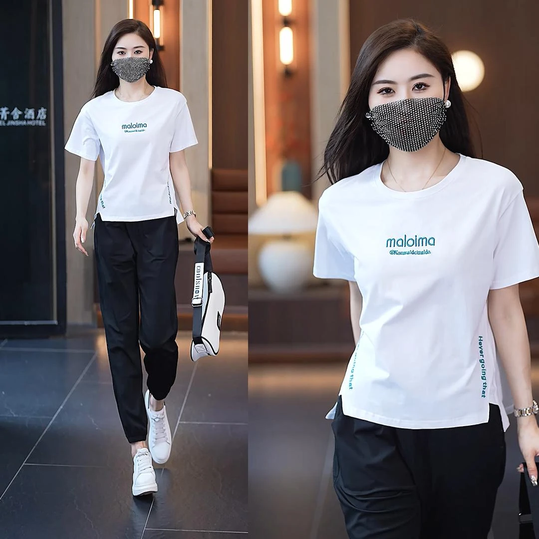 高含棉设计感小众t恤女2025年夏季新装气质减龄字母印花短款上衣