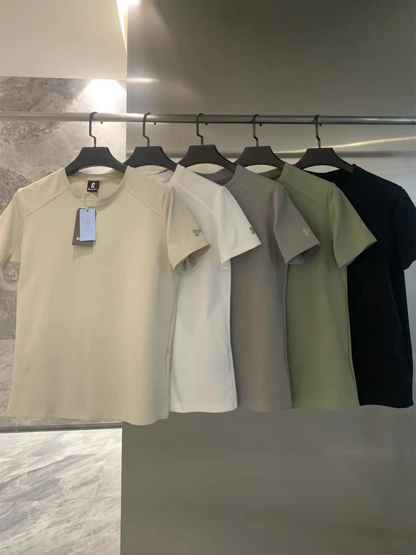 户外速干防晒t恤休闲运动圆领短袖吸湿排汗透气高弹健身训练服男