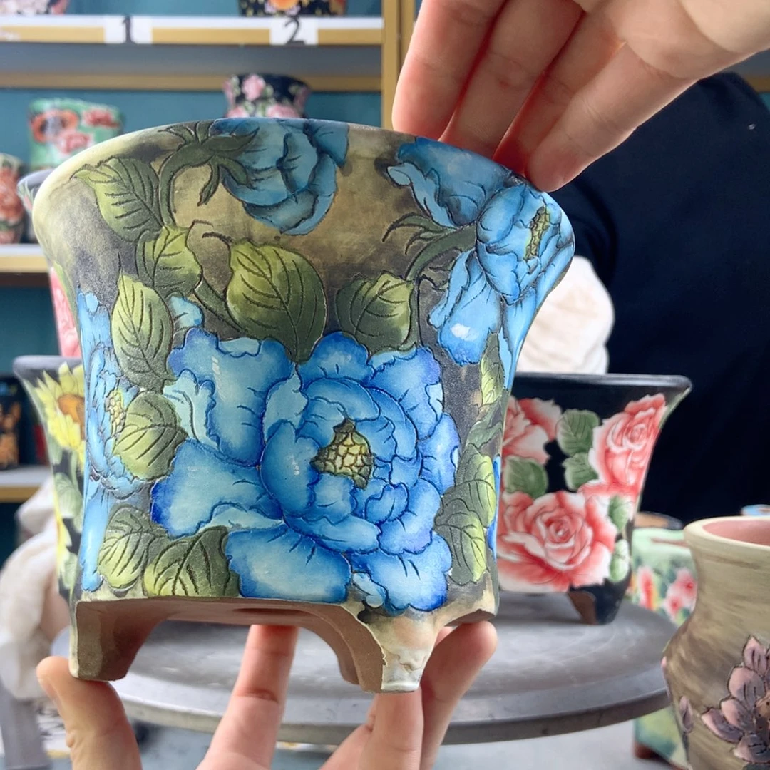 安***景德镇手工花盆425