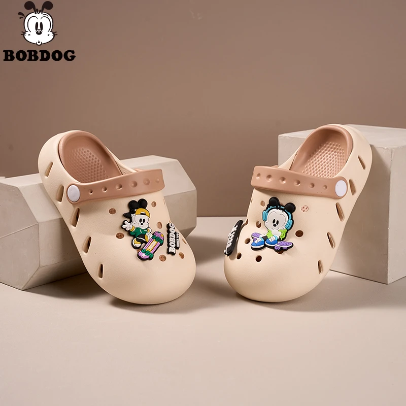 巴布豆儿童洞洞鞋男童凉拖鞋夏季防滑中大童宝宝男孩外穿沙滩鞋男