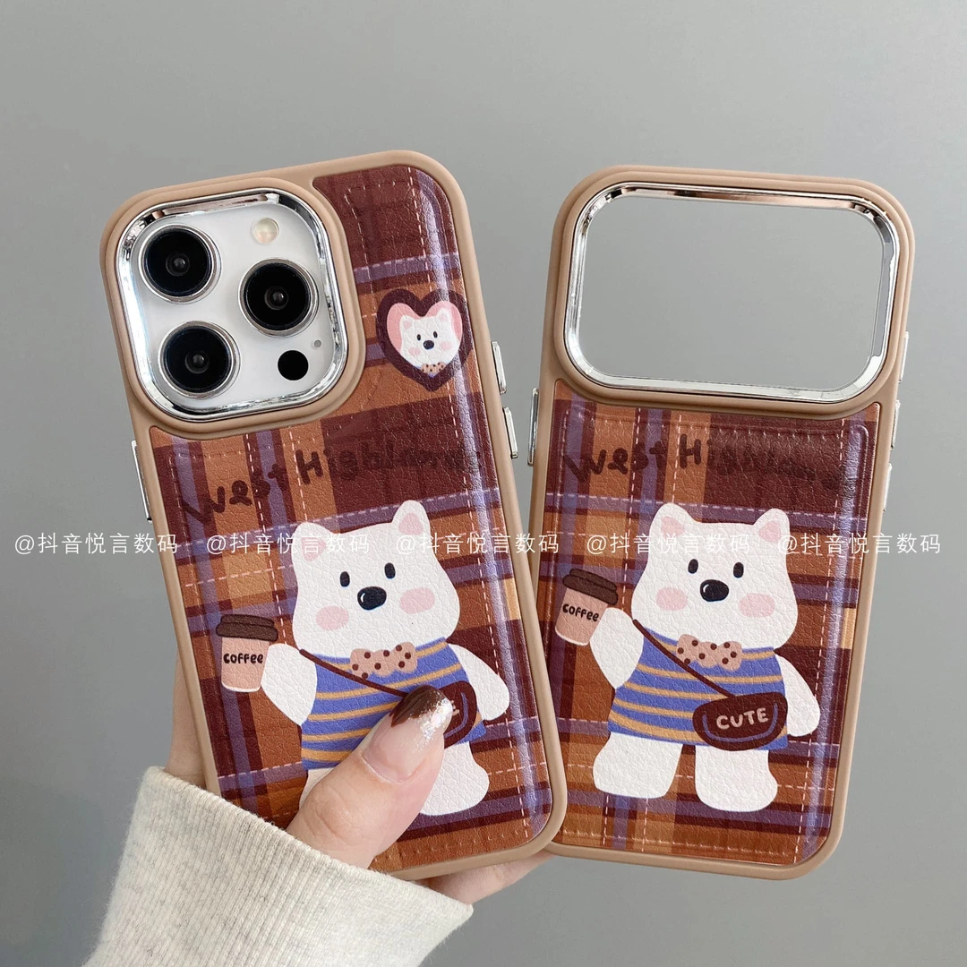 镜框鼓皮适用iphone17promax苹果16手机壳15/14/13/12华为西高地