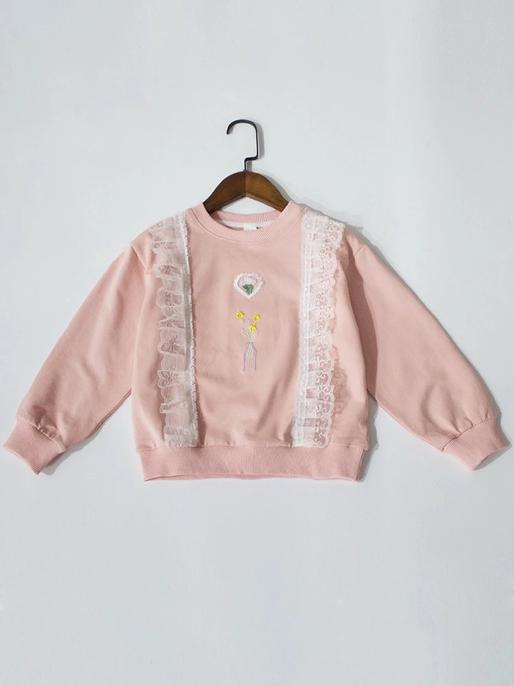 南瓜田110码福利春秋女童95%棉卫衣薄毛圈柔软弹力暖春