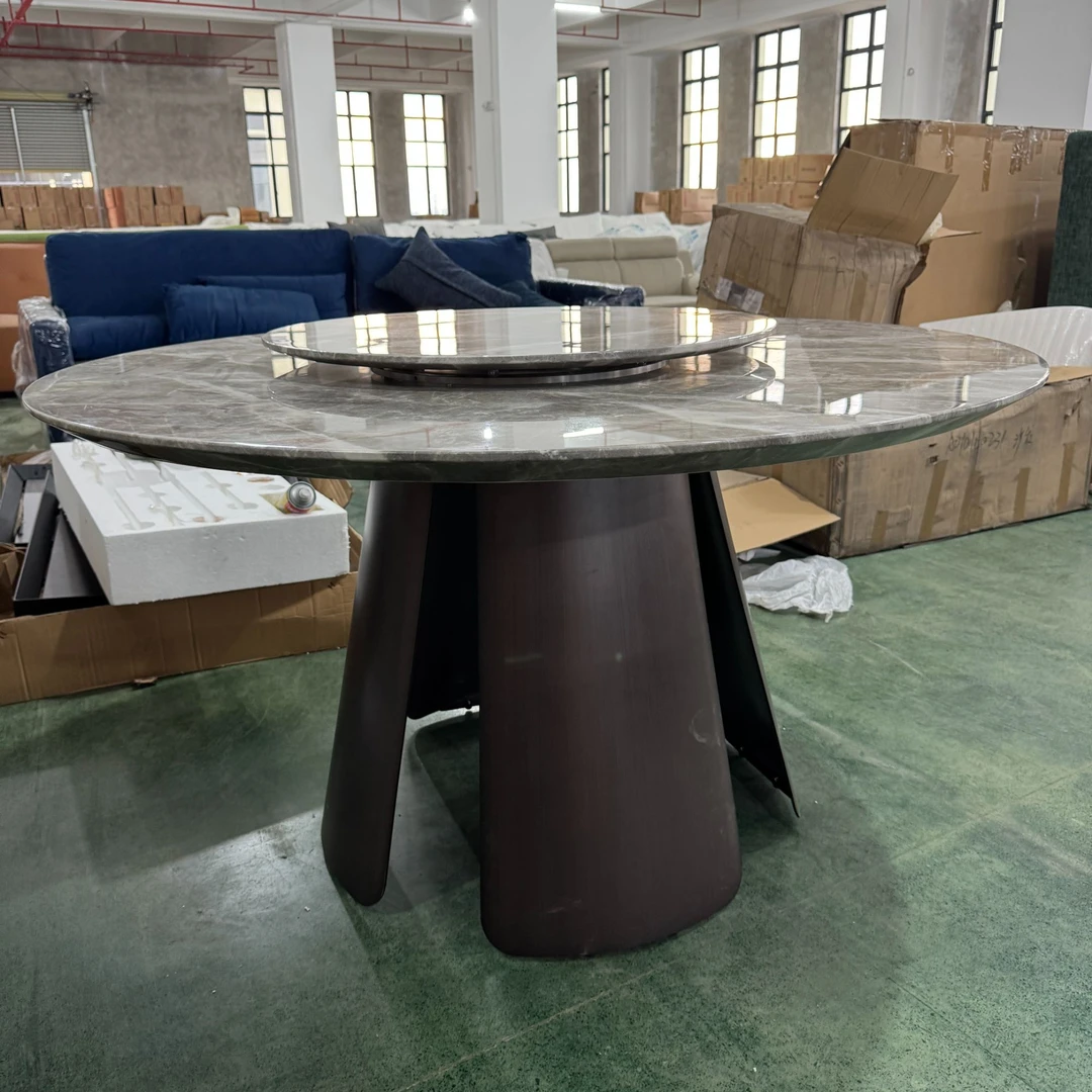 大理石圆形餐桌轻奢饭桌方圆尺寸直径135高75cm可旋转