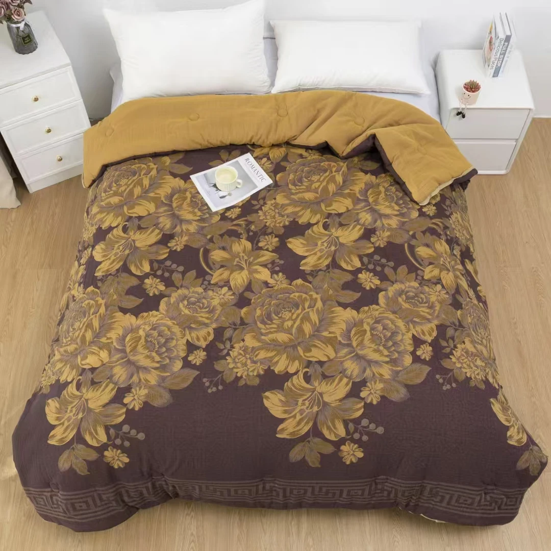 秋冬被【百花似锦】2.0*2.3M高端纯棉双层纱柔软亲肤保暖机洗被子