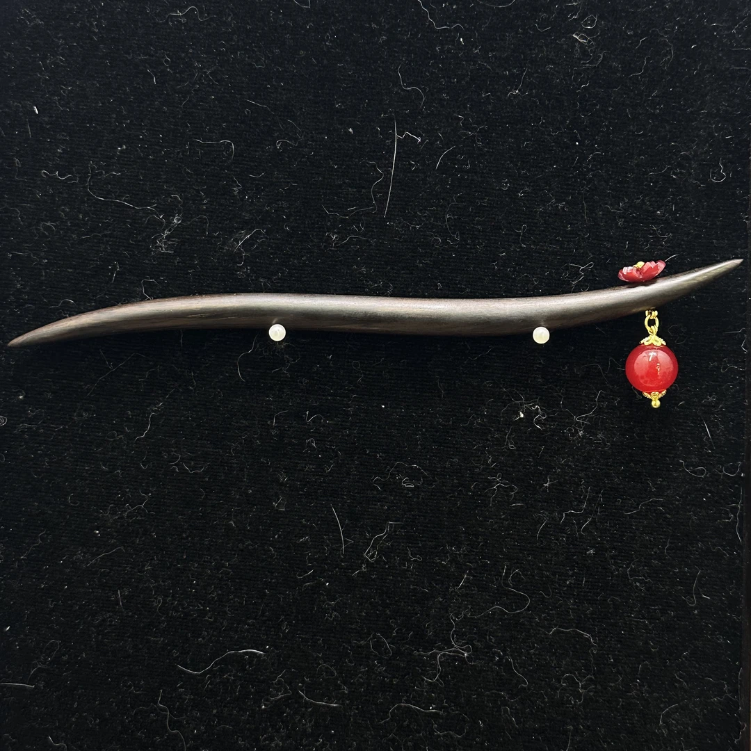 紫光黑檀木复古发簪雄琉璃刀马旦女国风古典民族风气质时尚发簪