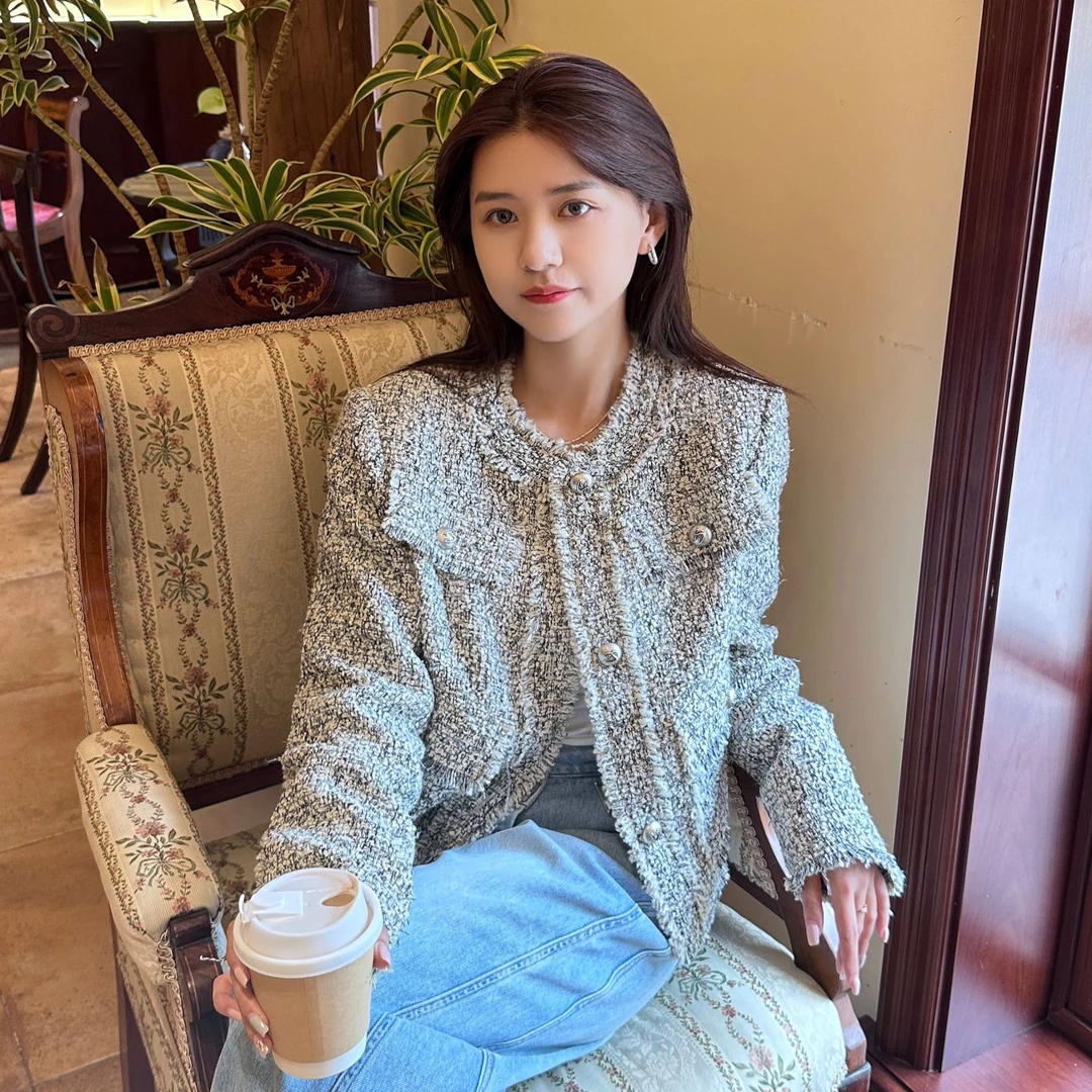 【三上买手店】SHANG1BYSHANGYI粗花呢肌理感短外套香风外套气质