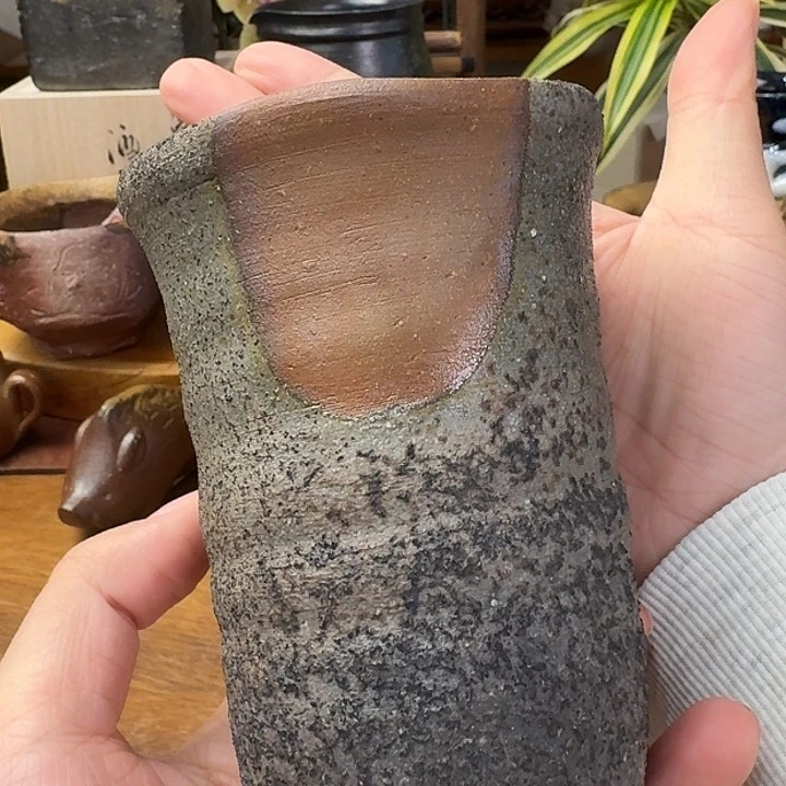 初代原田陶月重落灰汤吞福利一口价