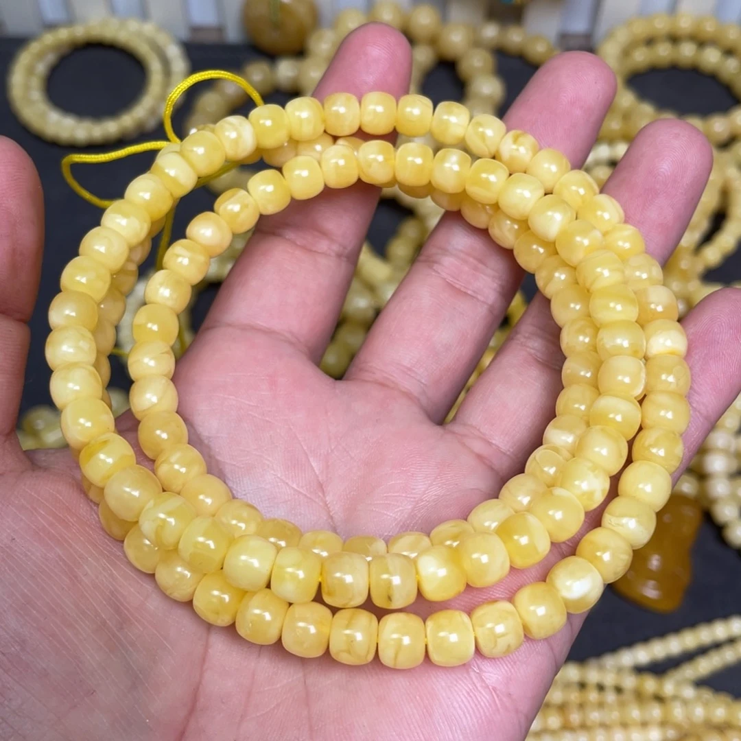 蜜蜡未镶嵌裸石蜜蜡佛珠