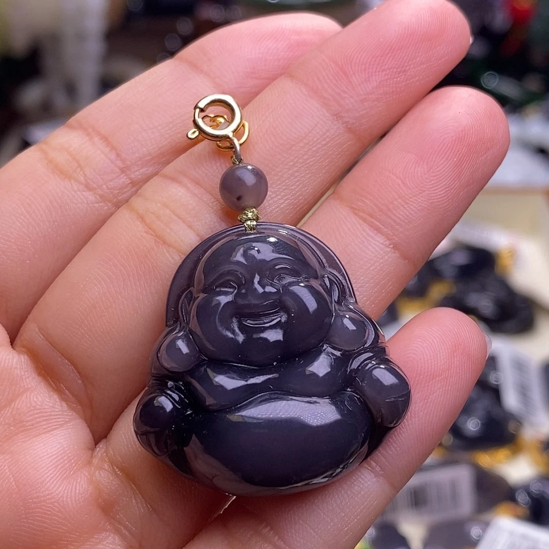 未镶嵌和田玉耳饰帝王紫佛公