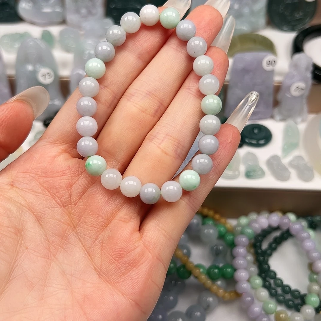 翡翠未镶嵌颈饰卡八手串