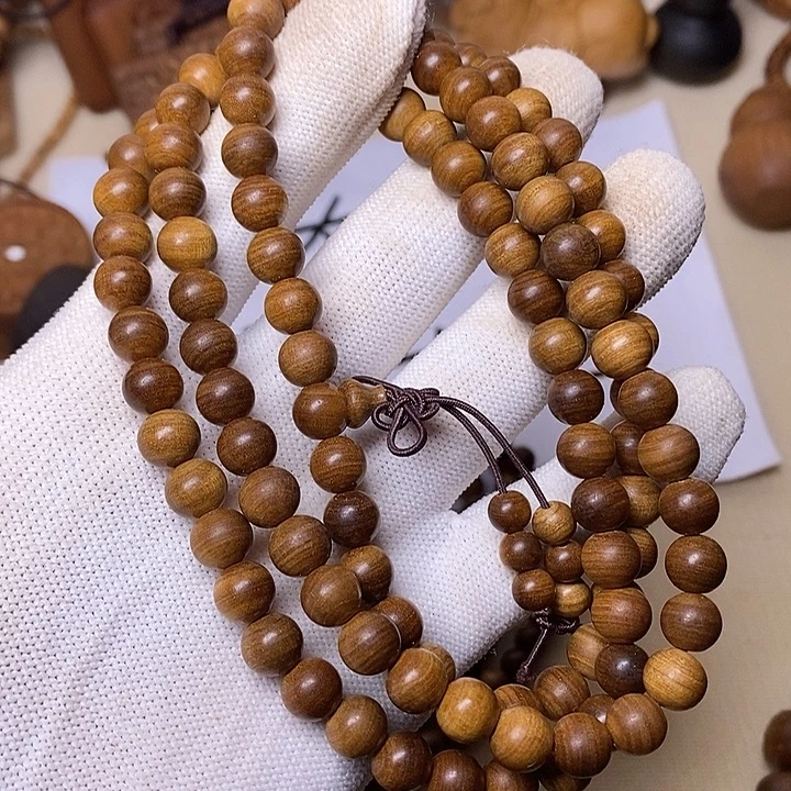 檀香木手串/手链老山檀香黑肉满纹虎纹0.8/108沉水