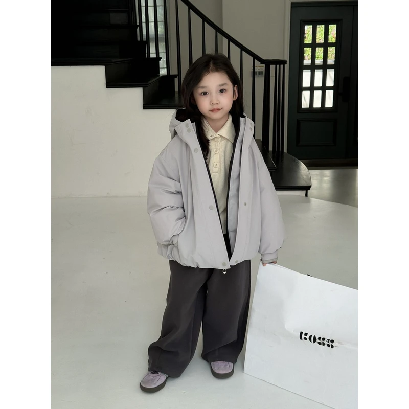 FZ·25冬~女童新款羽绒服7674 灰拼黑