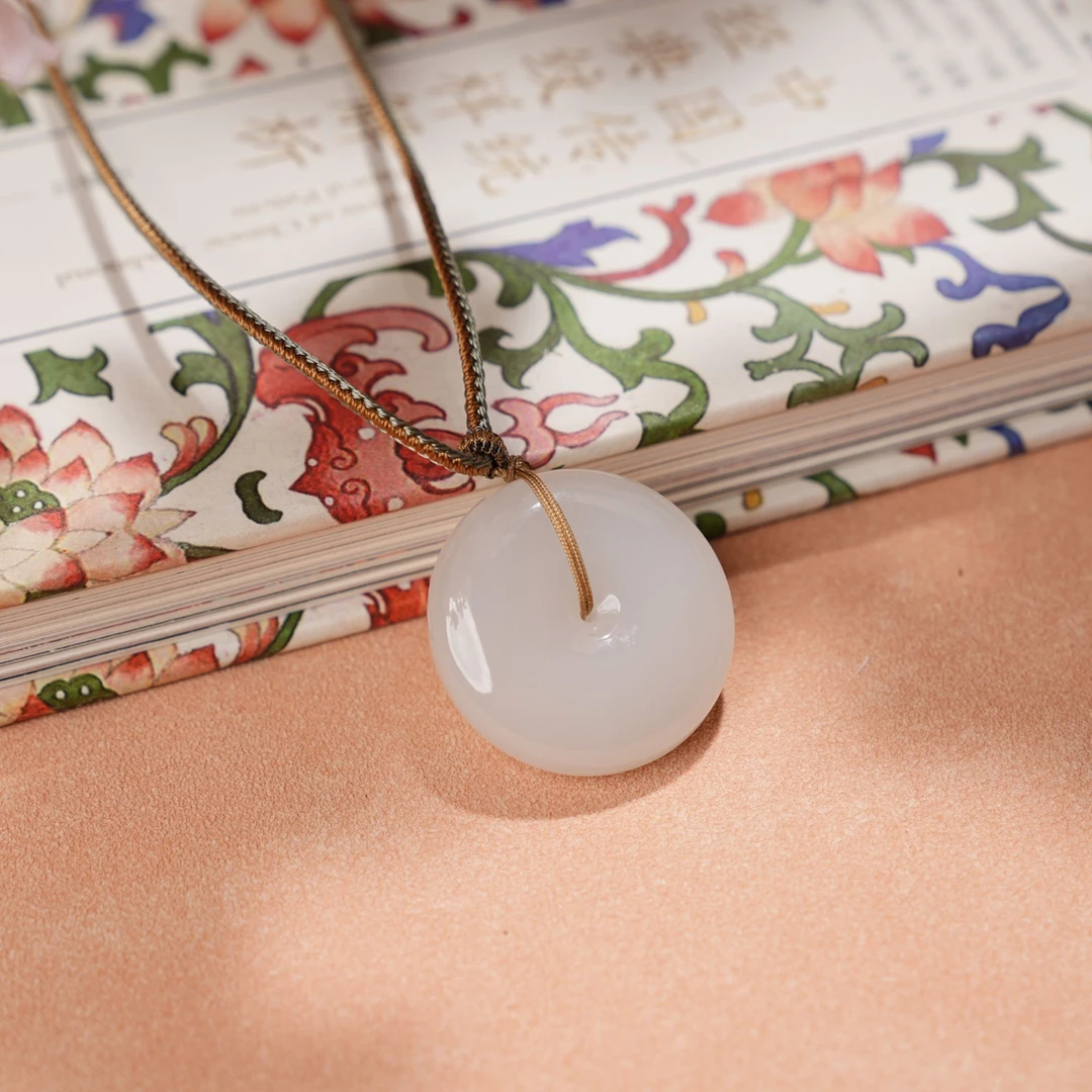 【小池专属】和田玉白玉平安扣吊坠  34*11 JJY2338