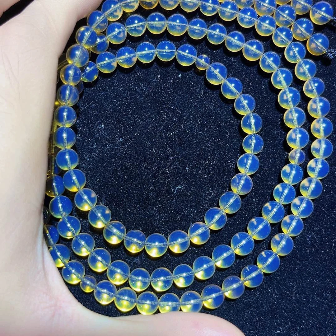 蓝珀未镶嵌珠宝奇石7mm108