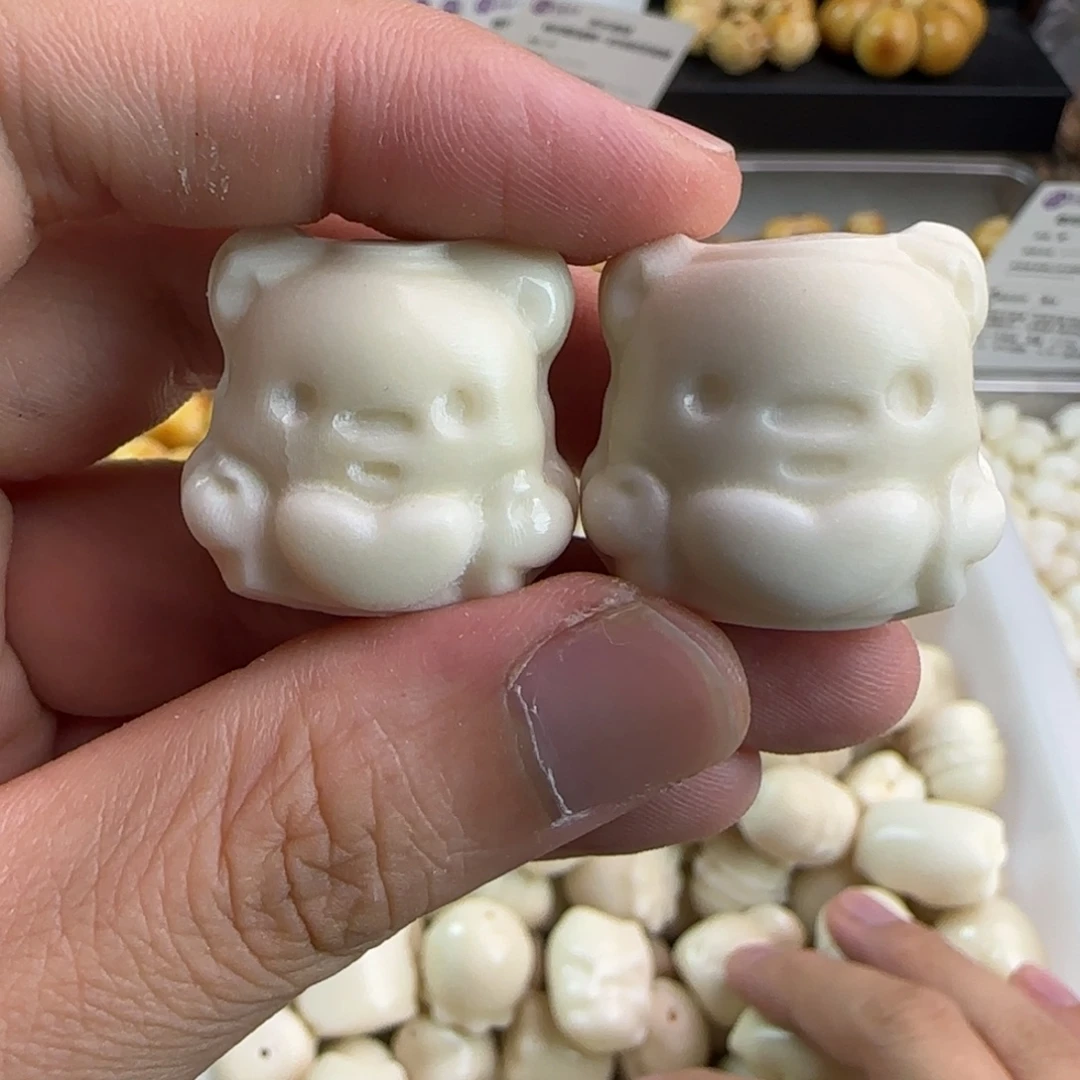 吊坠菩提根/象牙果微瑕疵大尺寸爱心熊饼4颗