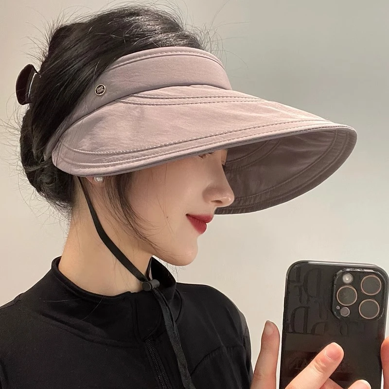 遮阳帽子女2025新款夏天防紫外线运动大帽檐太阳帽空顶防晒鸭舌帽