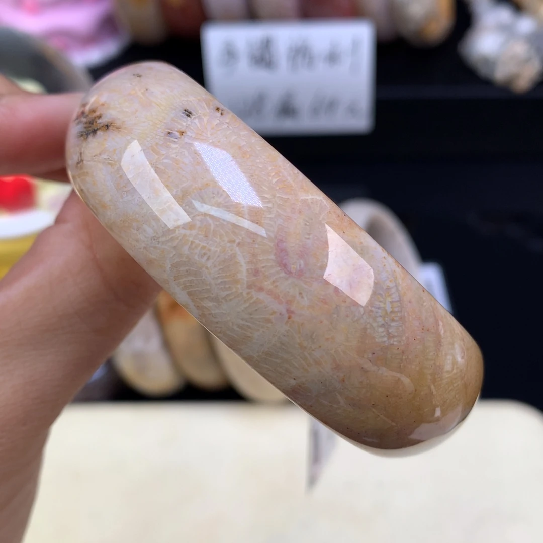 硅化珊瑚（珊瑚玉）未镶嵌吊坠(赠链)（20号）手镯56.6圈