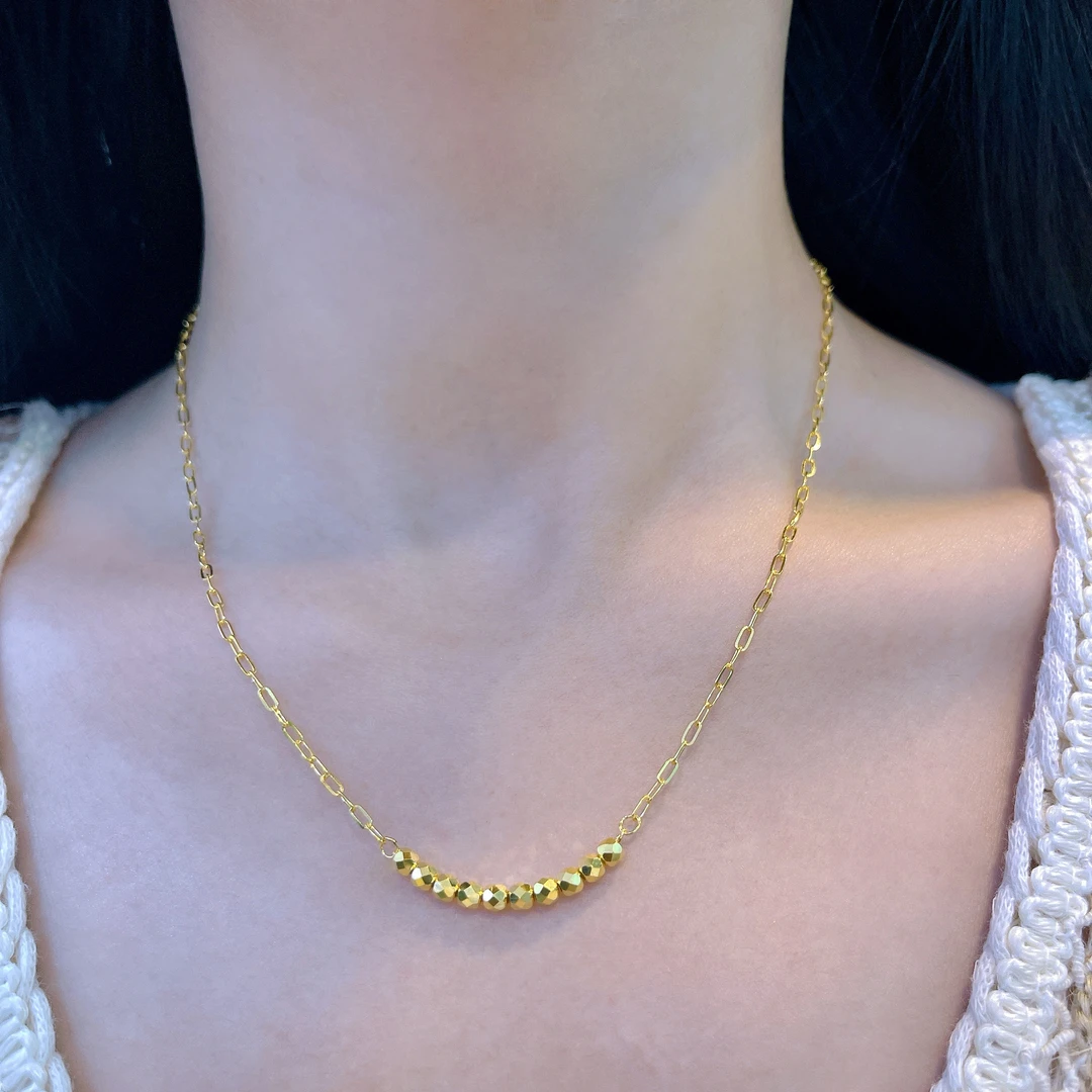 5G工艺足金999简约百搭卡链蹦迪珠套链