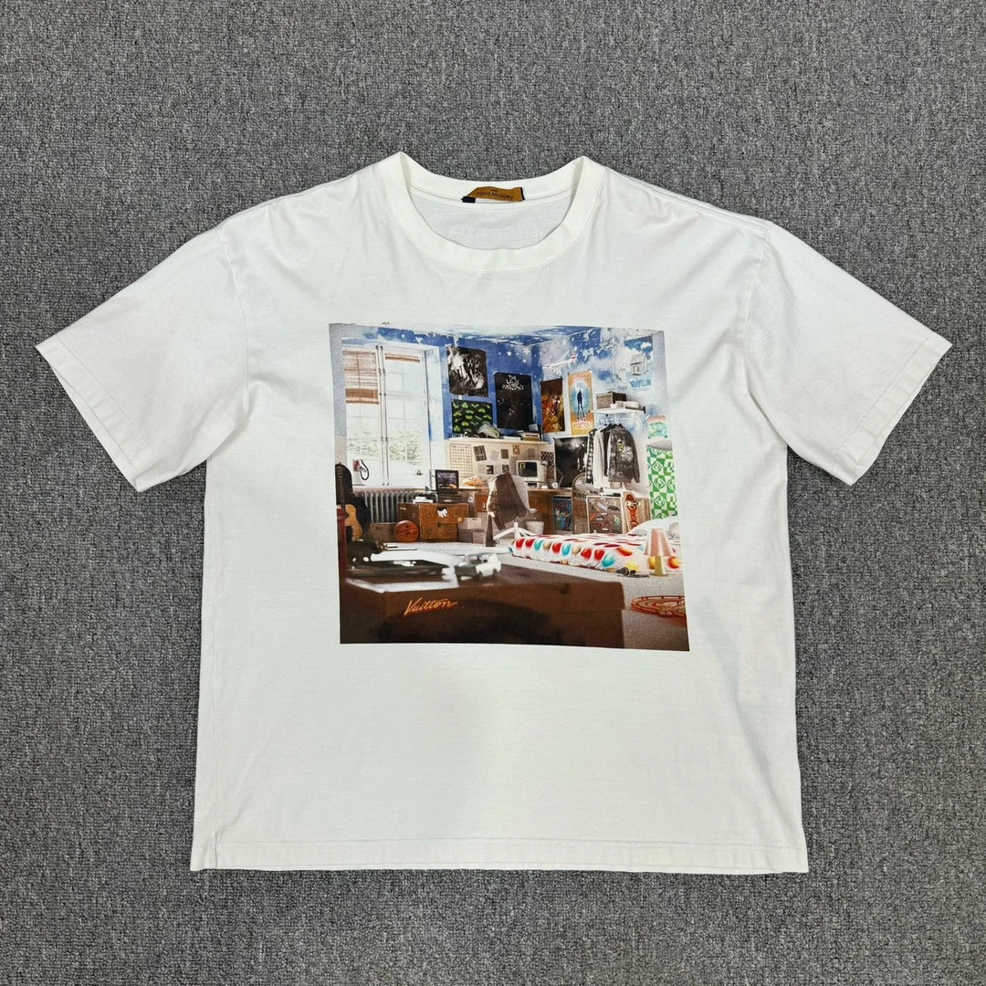 99新 LouisVuitton/路易威登 11360150 油画涂鸦短袖 L码