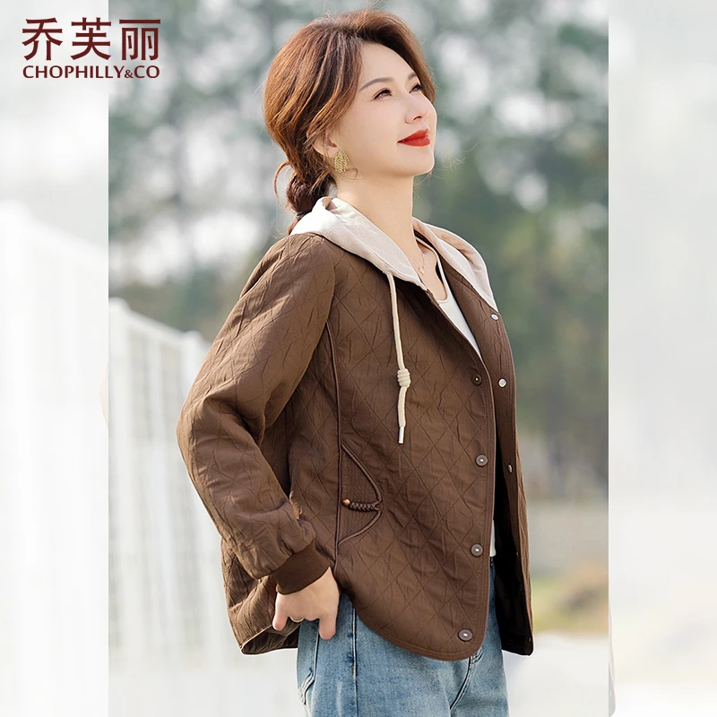 中年妈妈秋装休闲外套2025新款50岁中老年女春秋短款洋气夹克上衣