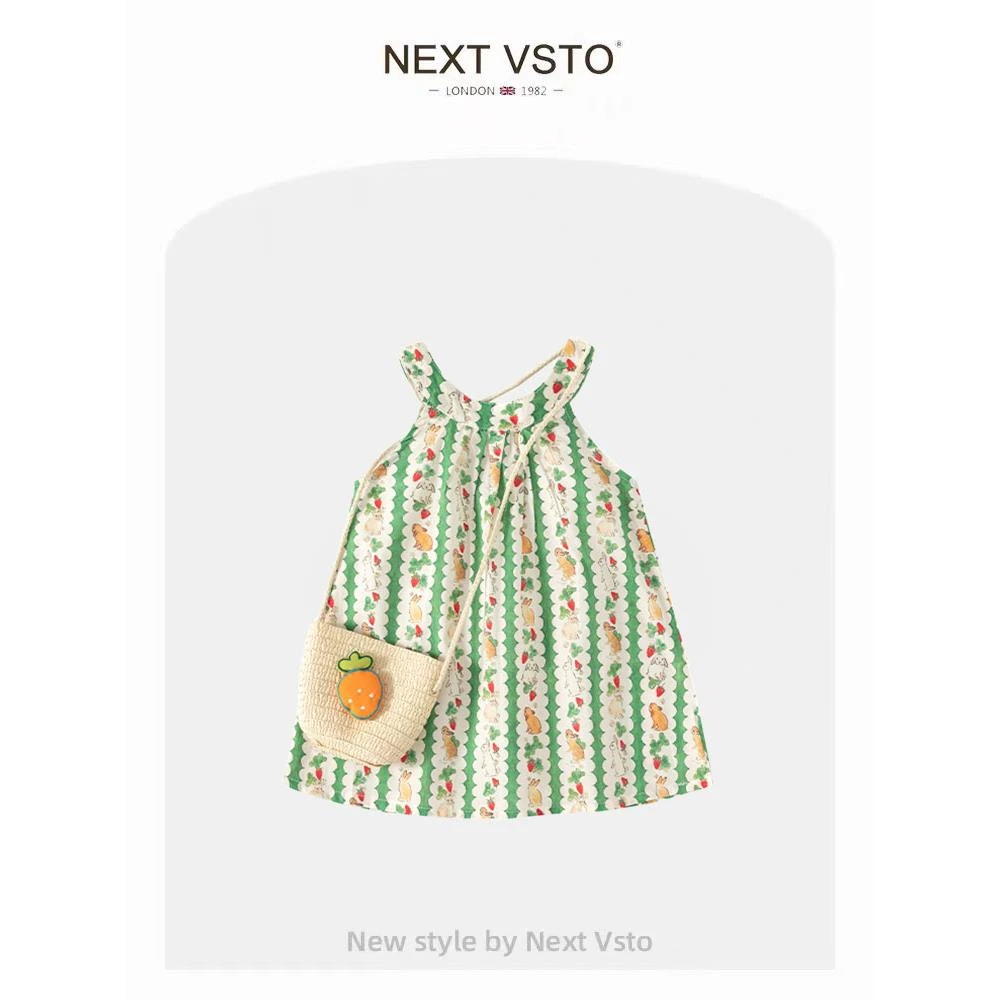 英国NEXT VSTO女童连衣裙夏装洋气儿童无袖背心裙宝宝礼服公主裙