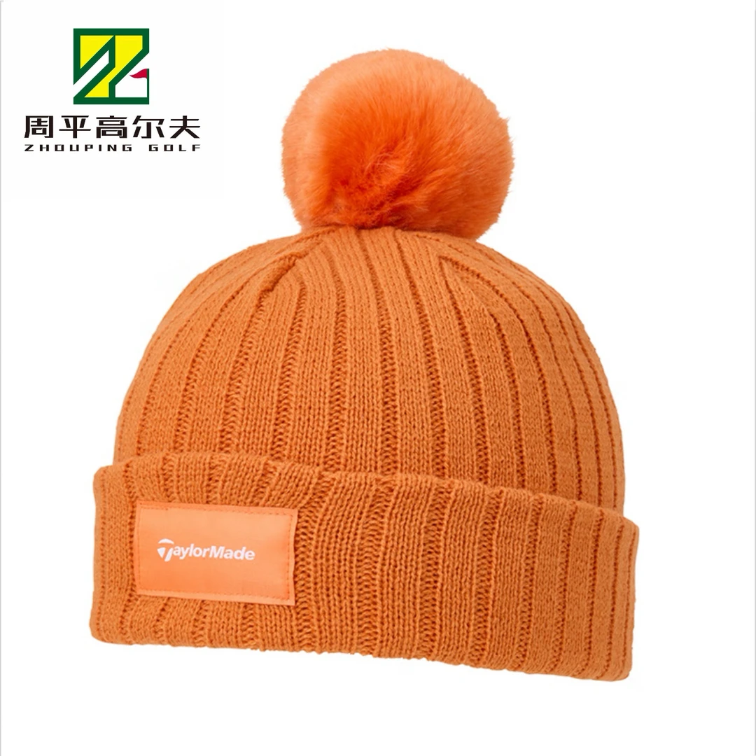 TaylorMade泰勒梅高尔夫球帽25新款女士秋冬保暖时尚毛球针织球帽