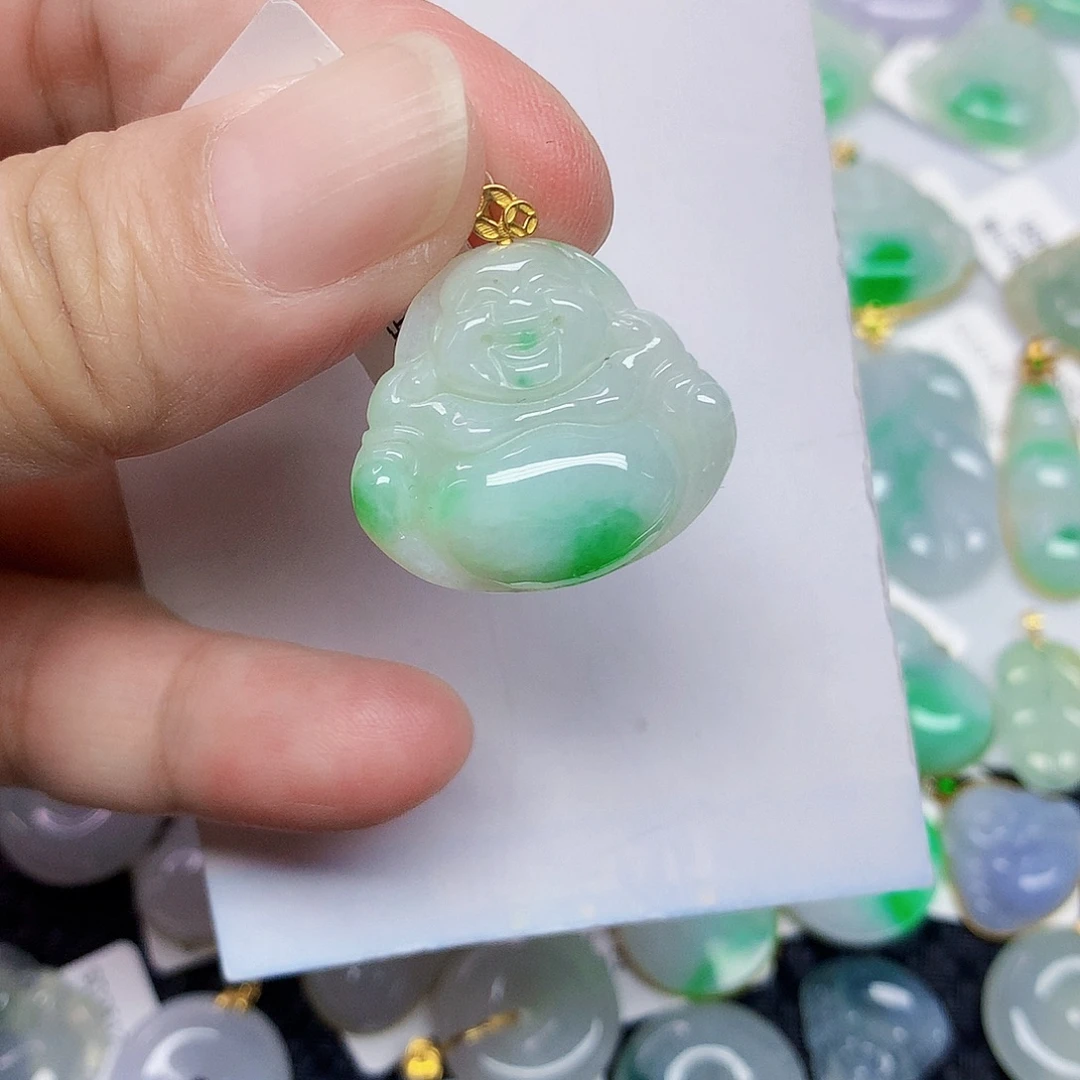 翡翠18K金镶嵌颈饰366779