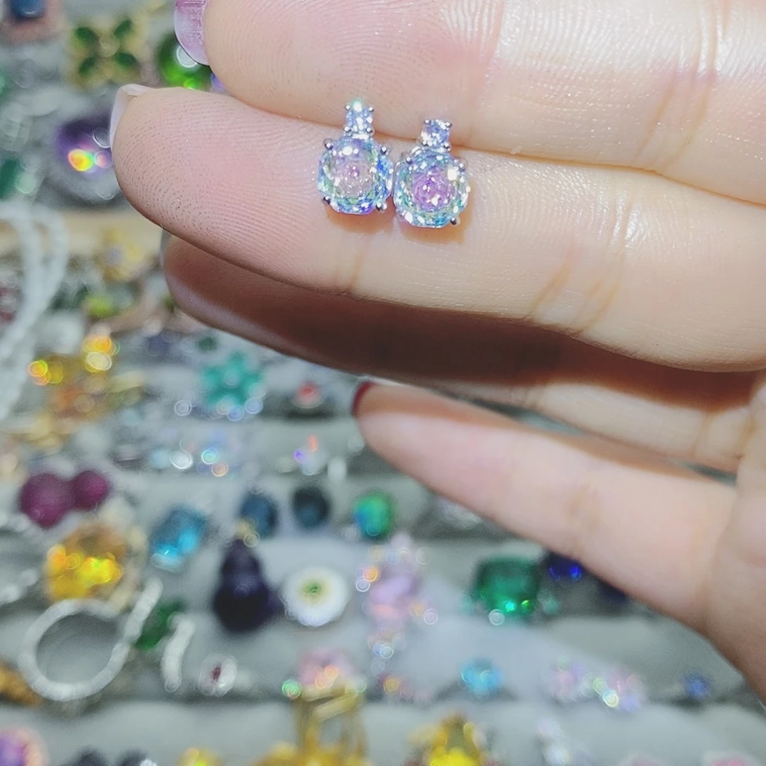 【闪购商品】托帕石耳饰银S925镶嵌