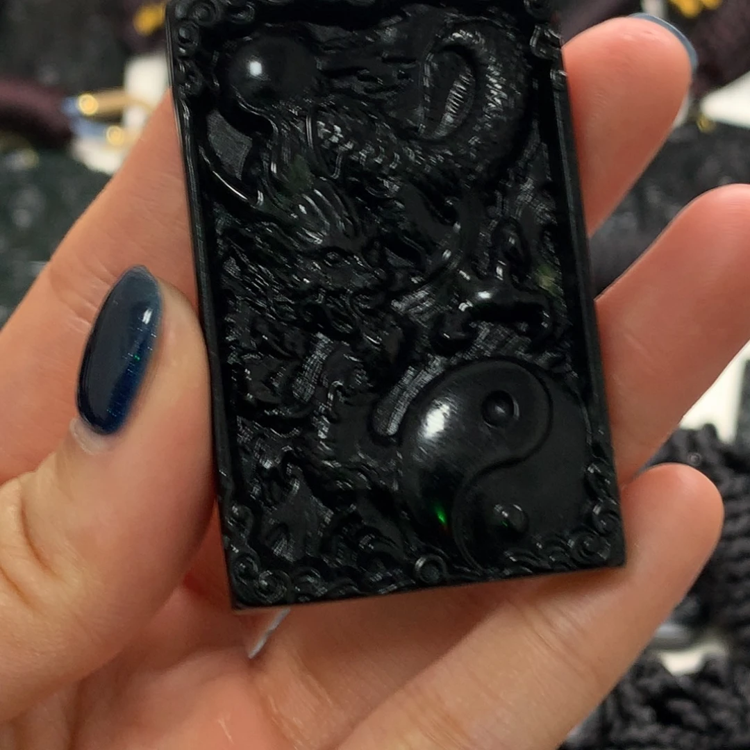 翡翠未镶嵌颈饰天然a货钢琴黑挂件